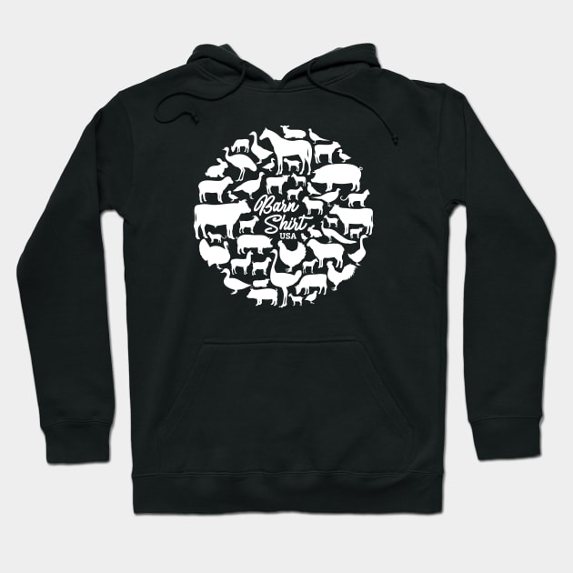 Circle of Livestock - White Hoodie by Barn Shirt USA